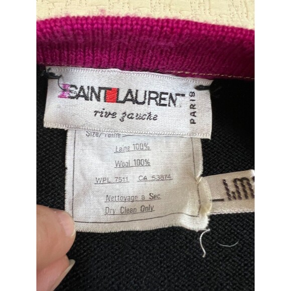 Vintage Saint Laurent Rive Gauche Wrap Cardigan Wool 1970s | Size Medium - Picture 5 of 13
